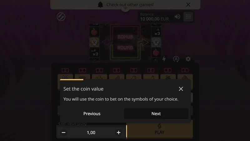 Lion Zama Fruits Bonus Spins - khởi động chế độ Bonus Spins đặc trưng của series